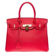 Pre-owned Leather handbags Hermès Vintage , Red , Dames