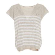 Gestreepte Loose-Fit Gebreide Top American Vintage , Multicolor , Dame...