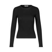 Zwart Langemouw T-shirt Envii , Black , Dames