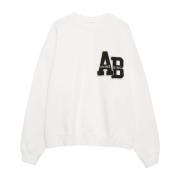 Gezellige Sweatshirt met Monogramdetail Anine Bing , White , Dames