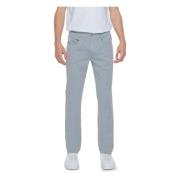 Grijze katoenmix broek met rits Jeckerson , Gray , Heren