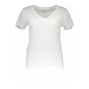 Wit Katoen Logo T-Shirt Gant , White , Dames