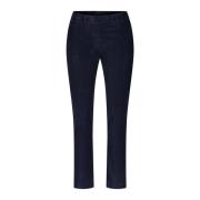 Corduroy Broek Slim Fit Rits Sluiting Dondup , Blue , Dames