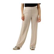 Wijde Pijp Elegante Broek Object , Beige , Dames