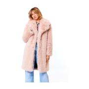 Faux Fur Midi Coat Kaos , Pink , Dames
