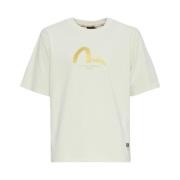 Korte Mouw T-shirts en Polos Evisu , Beige , Heren