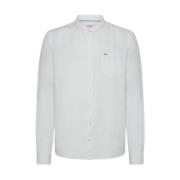 Korea Linnen Shirt Lange Mouw Wit Sun68 , White , Heren