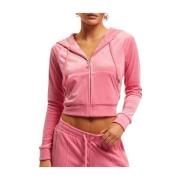 Velvet Cropped Hoodie Roze Juicy Couture , Pink , Dames