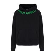 Zwarte Sweaters Seizoenslogo Hoody Palm Angels , Black , Heren