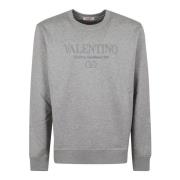 Katoenen Sweatshirt Crew Neck Lange Mouw Valentino Garavani , Gray , H...