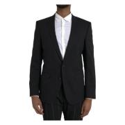 Zwarte Slim Fit Martini Blazer Jas Dolce & Gabbana , Black , Heren