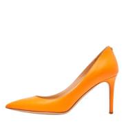 Pre-owned Leather heels Valentino Vintage , Orange , Dames