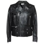 Pre-owned Leather outerwear Yves Saint Laurent Vintage , Black , Heren