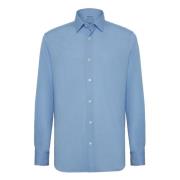 Slim Fit Katoen en Coolmax® Overhemd Boggi Milano , Blue , Heren