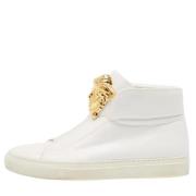 Pre-owned Leather sneakers Versace Pre-owned , White , Dames