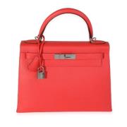 Pre-owned Leather handbags Hermès Vintage , Red , Dames