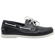 Pro Sailing Low Leather Navy Sneakers Docksteps , Black , Heren