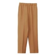 Cognac Bruin Twill Weefsel Broek Fabiana Filippi , Brown , Dames