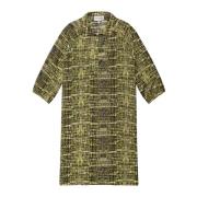 Stijlvolle Jurk met V-Hals en Print Munthe , Green , Dames