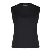 Zwarte Mouwloze Top met Geborduurd Logo JW Anderson , Black , Dames