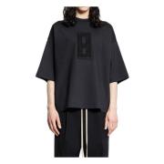 Gestructureerde Geborduurde Milano Tee Fear Of God , Black , Heren