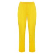 Gele katoenen stretch slim fit leggings Liviana Conti , Yellow , Dames