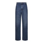 Wijde Pijp Donkere Wassing Denim Jeans Khaite , Blue , Dames