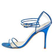 Pre-owned Suede heels Manolo Blahnik Pre-owned , Blue , Dames