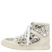 Pre-owned Leather sneakers Jimmy Choo Pre-owned , White , Dames