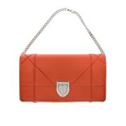 Pre-owned Leather wallets Dior Vintage , Orange , Dames