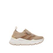 Beige Sneakers met Strass Detail Emanuelle Vee , Beige , Dames