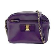 Pre-owned Leather shoulder-bags Salvatore Ferragamo Pre-owned , Purple...