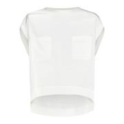 Crème Ronde Hals Shirt Collectie Kaos , Beige , Dames
