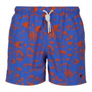 Blauwe Zwembroek met Vis Motief Gallo , Multicolor , Heren