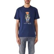 Iconische Beer Katoenen T-shirt Ralph Lauren , Blue , Heren