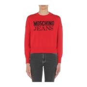 Crew Neck Sweater Moschino , Red , Dames