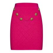 Fuchsia Diamantpatroon Rok Balmain , Pink , Dames