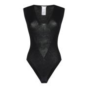 Zwart Rib Net Body Top Wolford , Black , Dames