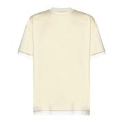 Logo-print Two-tone T-shirt Jil Sander , Beige , Heren