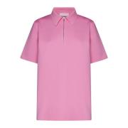 Roze Polo Zip T-shirt Jil Sander , Pink , Dames