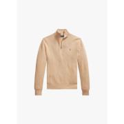 Zip Neck Polo Sweater Cotton Piqué Ralph Lauren , Brown , Heren