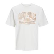 Hippy T-shirt met korte mouwen Jack & Jones , White , Heren