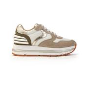 Dames Maran Power Sneakers Voile Blanche , Beige , Dames