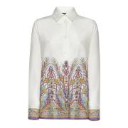 Abstract Patroon Satijn Finish Overhemd Etro , Multicolor , Dames