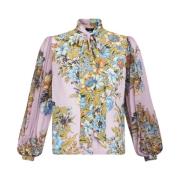 Zijden Roze Bloemenprint Shirt Etro , Multicolor , Dames