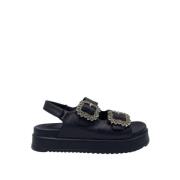 Zwarte Sandalen met Strass Details Emanuelle Vee , Black , Dames