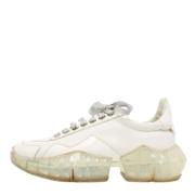 Pre-owned Leather sneakers Jimmy Choo Pre-owned , White , Dames