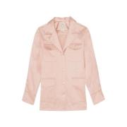 Neva jacket in pink cotton satin Ines De La Fressange Paris , Pink , D...