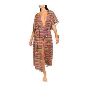 Zee Kleding MultiKleur Kimono Jurk 4Giveness , Multicolor , Dames