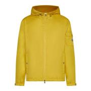 Gele waterafstotende capuchonjas Moncler , Yellow , Heren